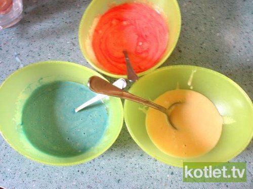 Kolorowe ciasto na mufinki